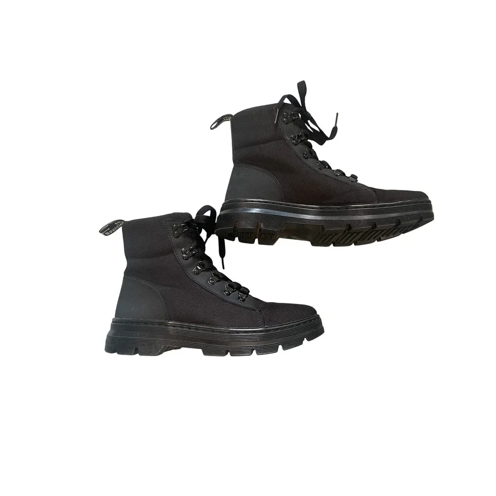 Black Canvas Utility Boots Size 8 Tactical Combat Shoes Combs W by Dr. Martens